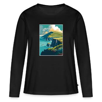 Dingle Halbinsel Irland Vintage Reiseposter WPA - Frauen Premium Bio Langarmshirt - Schwarz - Vorne - Julia (174cm)