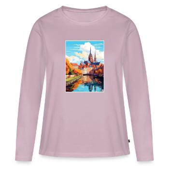 Amiens France Vintage Travel Poster WPA Souvenir - Women's Premium Organic Long Sleeve Shirt - dusky pink - Front - Julia (174cm)