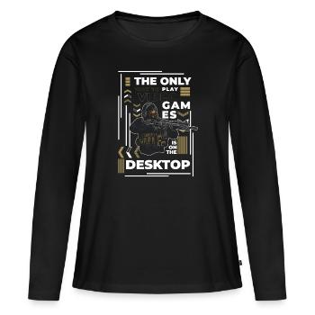 PC Online Keyboard Graphics - Women's Premium Organic Long Sleeve Shirt - black - Front - Julia (174cm)