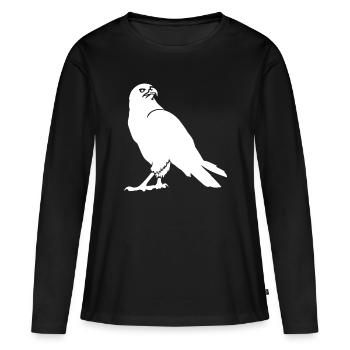 faune, aigle, buse, faune, oiseaux, oiseau, zoo - T-shirt manches longues Premium bio Femme - noir - Devant - Julia (174cm)