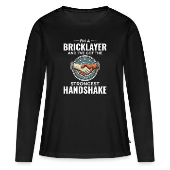 L’ d’un maçon : Fabriquer de solides poignées de main - T-shirt manches longues Premium bio Femme - noir - Devant - Julia (174cm)