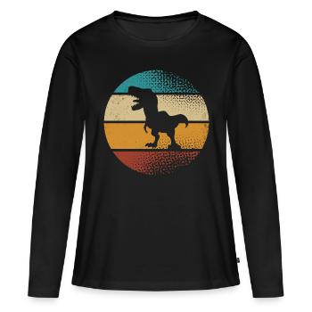 T Rex - T-shirt manches longues Premium bio Femme - noir - Devant - Julia (174cm)