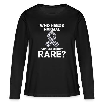Sensibilisation aux maladies rares : célébrez la rareté - T-shirt manches longues Premium bio Femme - noir - Devant - Julia (174cm)