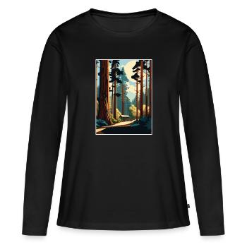 Muir Woods National Monument Californie Souvenir - T-shirt manches longues Premium bio Femme - noir - Devant - Julia (174cm)