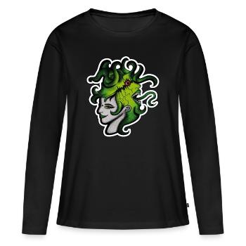 Stimmen im Kopf. Dämonen im Hirn. - Frauen Premium Bio Langarmshirt - Schwarz - Vorne - Julia (174cm)