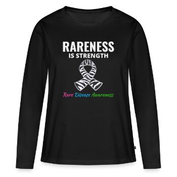 La sensibilisation aux maladies rares fait la force de la rareté - T-shirt manches longues Premium bio Femme - noir - Devant - Julia (174cm)