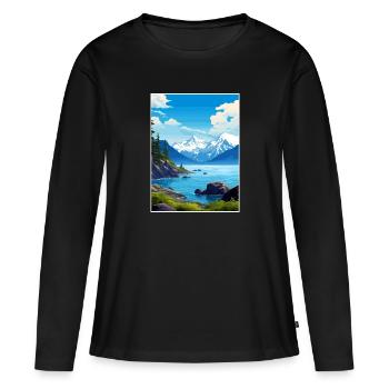 Resurrection Bay Alaska Vintage voyage affiche WPA - T-shirt manches longues Premium bio Femme - noir - Devant - Julia (174cm)
