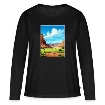 Capitol Reef National Park Affiche de voyage Vintage - T-shirt manches longues Premium bio Femme - noir - Devant - Julia (174cm)