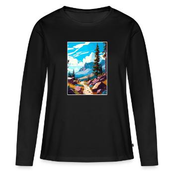 Pacific Crest Trail Kalifornien Reiseposter - Frauen Premium Bio Langarmshirt - Schwarz - Vorne - Julia (174cm)