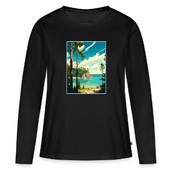Affiche de voyage du parc d’État de la péninsule du Wisconsin - T-shirt manches longues Premium bio Femme - noir - Devant - Julia (174cm)
