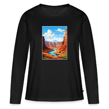 Vernal Utah affiches Vintage voyage affiche Souvenir - T-shirt manches longues Premium bio Femme - noir - Devant - Julia (174cm)