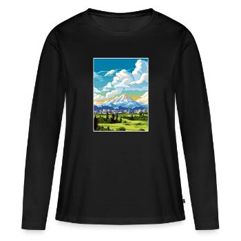 Anchorage Alaska Vintage voyage affiche Souvenir - T-shirt manches longues Premium bio Femme - noir - Devant - Julia (174cm)