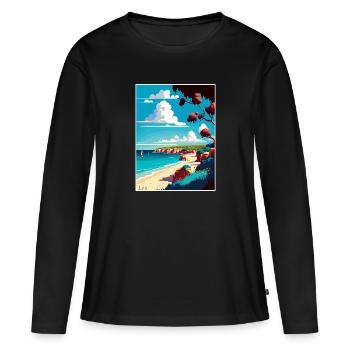 Mornington Halbinsel Australien Reiseposter - Frauen Premium Bio Langarmshirt - Schwarz - Vorne - Julia (174cm)