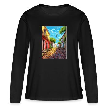 Colonia Del Sacramento Affiche de voyage Vintage WPA - T-shirt manches longues Premium bio Femme - noir - Devant - Julia (174cm)