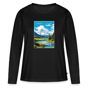 San Martin De Los Andes Vintage voyage affiche WPA - T-shirt manches longues Premium bio Femme - noir - Devant - Julia (174cm)