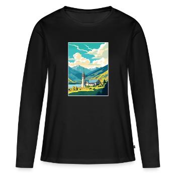San Martin De Los Andes Vintage voyage affiche WPA - T-shirt manches longues Premium bio Femme - noir - Devant - Julia (174cm)