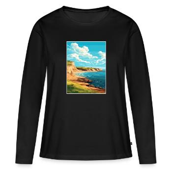 Valdes Halbinsel Argentinien Vintage Reiseposter - Frauen Premium Bio Langarmshirt - Schwarz - Vorne - Julia (174cm)