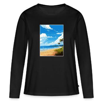 Nicoya Halbinsel Costa Rica Vintage Reiseposter - Frauen Premium Bio Langarmshirt - Schwarz - Vorne - Julia (174cm)