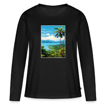 Nicoya Halbinsel Costa Rica Vintage Reiseposter - Frauen Premium Bio Langarmshirt - Schwarz - Vorne - Julia (174cm)
