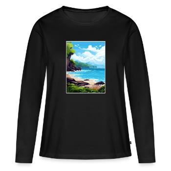 Papagayo Halbinsel Costa Rica Reiseposter - Frauen Premium Bio Langarmshirt - Schwarz - Vorne - Julia (174cm)