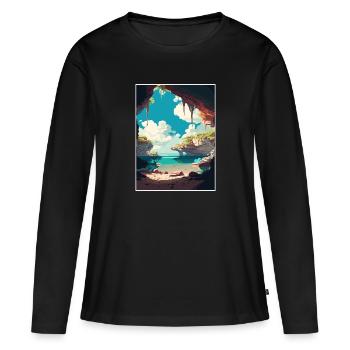 Yucantan Halbinsel Dekoration Reiseposter - Frauen Premium Bio Langarmshirt - Schwarz - Vorne - Julia (174cm)