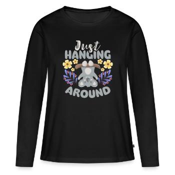 Eucalyptus moelleux Marsupial Outback - T-shirt manches longues Premium bio Femme - noir - Devant - Julia (174cm)
