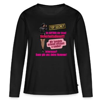 Enterrement de vie de garçon - T-shirt manches longues Premium bio Femme - noir - Devant - Julia (174cm)