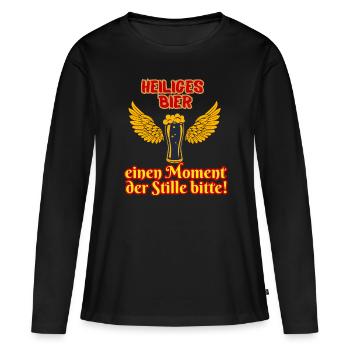 Bière - T-shirt manches longues Premium bio Femme - noir - Devant - Julia (174cm)
