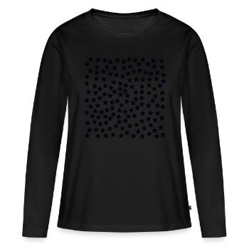 Idée cadeau étoile noire - T-shirt manches longues Premium bio Femme - noir - Devant - Julia (174cm)
