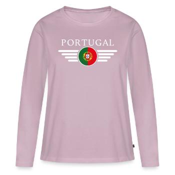 Portugal T-Shirt: Sun, Sea, Style - Women's Premium Organic Long Sleeve Shirt - dusky pink - Front - Julia (174cm)