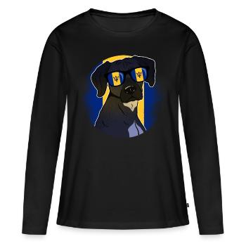 Barbade - T-shirt manches longues Premium bio Femme - noir - Devant - Julia (174cm)
