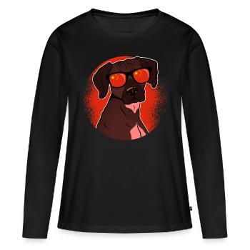 Chine - T-shirt manches longues Premium bio Femme - noir - Devant - Julia (174cm)