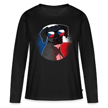 République tchèque - T-shirt manches longues Premium bio Femme - noir - Devant - Julia (174cm)