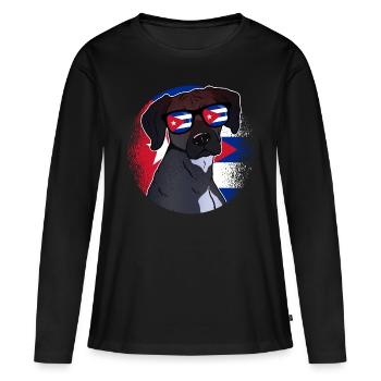 Cuba - T-shirt manches longues Premium bio Femme - noir - Devant - Julia (174cm)