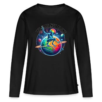 We are not alone.... - Women's Premium Organic Long Sleeve Shirt - black - Front - Julia (174cm)