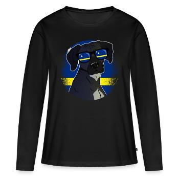 Curaçao - T-shirt manches longues Premium bio Femme - noir - Devant - Julia (174cm)