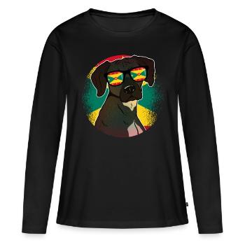 Grenade - T-shirt manches longues Premium bio Femme - noir - Devant - Julia (174cm)