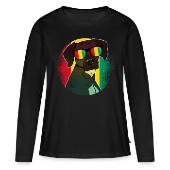 Guinée - T-shirt manches longues Premium bio Femme - noir - Devant - Julia (174cm)