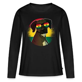 Ghana - T-shirt manches longues Premium bio Femme - noir - Devant - Julia (174cm)
