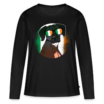 Irland - Frauen Premium Bio Langarmshirt - Schwarz - Vorne - Julia (174cm)