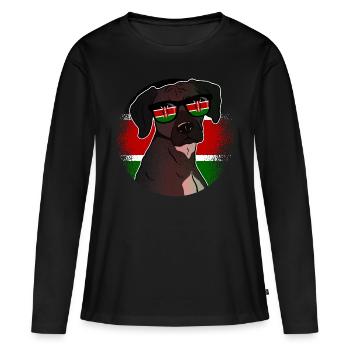Kenya - T-shirt manches longues Premium bio Femme - noir - Devant - Julia (174cm)