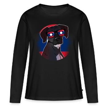 Laos - T-shirt manches longues Premium bio Femme - noir - Devant - Julia (174cm)