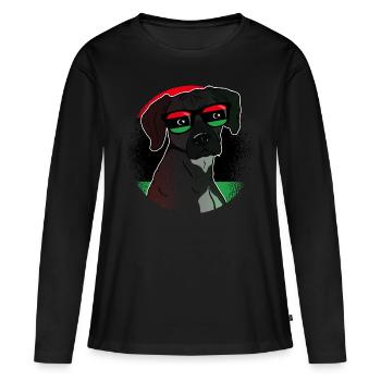 Libyen - Frauen Premium Bio Langarmshirt - Schwarz - Vorne - Julia (174cm)