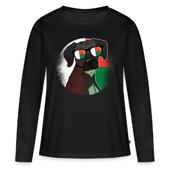 Macédoine - T-shirt manches longues Premium bio Femme - noir - Devant - Julia (174cm)