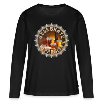 celebrate diversity - Frauen Premium Bio Langarmshirt - Schwarz - Vorne - Julia (174cm)