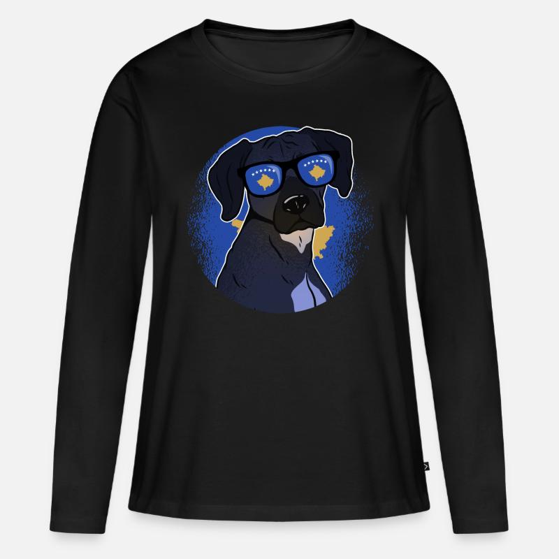 Kosovo - Frauen Premium Bio Langarmshirt - Schwarz