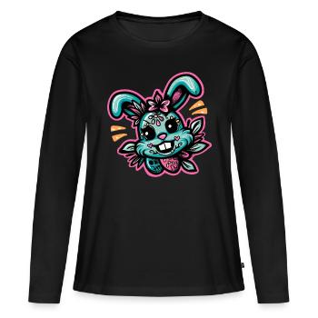 Freaky Bunny - Hase en néon - T-shirt manches longues Premium bio Femme - noir - Devant - Julia (174cm)
