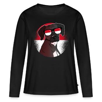 Monaco - T-shirt manches longues Premium bio Femme - noir - Devant - Julia (174cm)