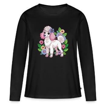 Pudel - Frauen Premium Bio Langarmshirt - Schwarz - Vorne - Julia (174cm)