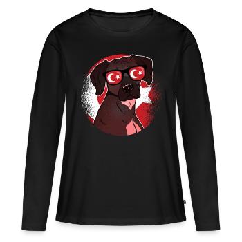 Empire ottoman - T-shirt manches longues Premium bio Femme - noir - Devant - Julia (174cm)